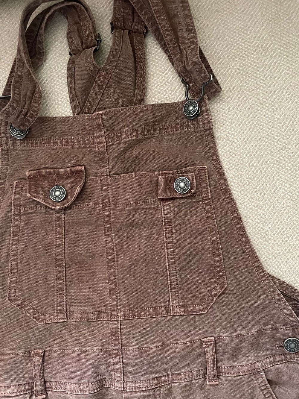 American Eagle Chocolate Brown Wide Leg Overalls